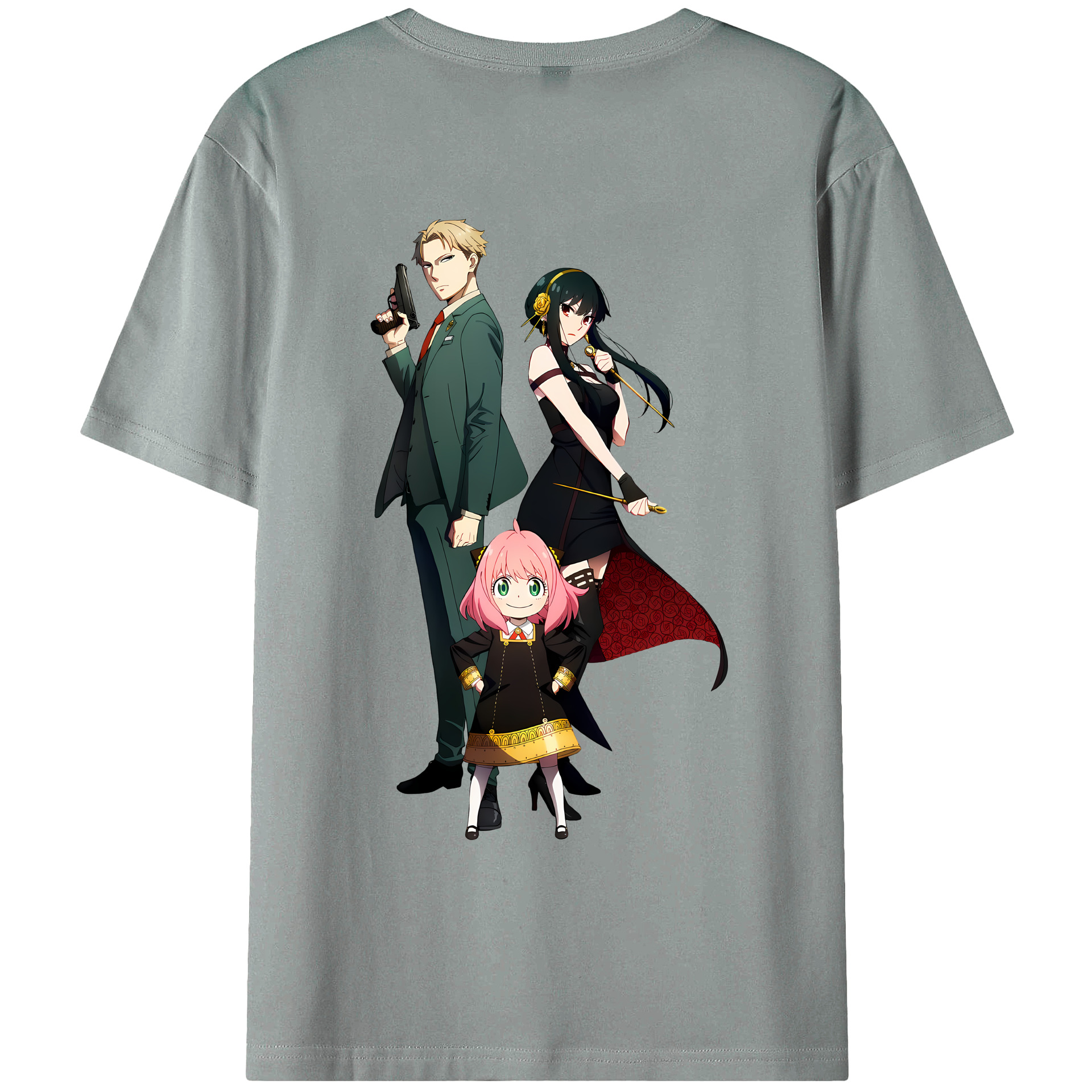 （画像用） SPY×FAMILY间谍家家酒 綿100％ メンズ半袖Tシャツ（バックプリント） 通気性